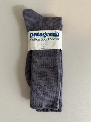 NEW Vintage 80’s Patagonia Sport Socks Gray Men’s Size Large 9-12 Made In USA - Image 1 of 3