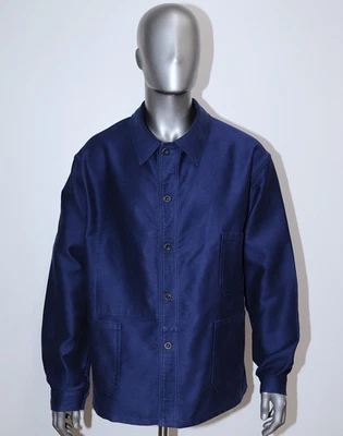 Chaqueta de Trabajo Francesa Vintage Azul Moleskin LE LABOUREUR Talla XL Hecha en Francia Foto 1 de 4