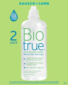 Bausch + Lomb Biotrue Multi-Purpose Lens Solution 300ml Eye Care x 2 PACK - Picture 1 of 9