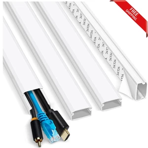 62.8in Cable Cover Wall White Wire Cover for Wall Paintable Cord Cover Wall Kit - Picture 1 of 6