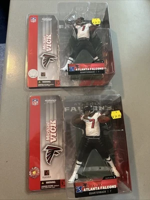Lote De 2 Nuevas Figuras McFarlanes Michael Vick Serie 7 NFL Camiseta Blanca Foto 1 de 3
