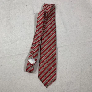 Christian Dior Seide Poyester Krawatte Rot Gold Streifen Herren Krawatte New York Paris - Bild 1 von 7