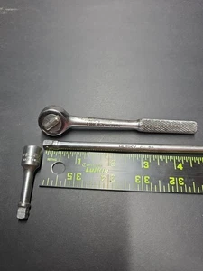 Huskey Ratchet USA 1/4 Drive Fine Tooth + 2 Extensions Vintage Tools - Bild 1 von 9
