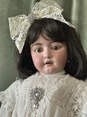 Rare Huge Antique German Heinrich  Handwerck 38 1/2” Doll Mold 79 Bisque Head - Image 1 of 4