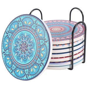 Coasters for Drinks, Set of 8 Absorbent Stone Coasters for Wooden Table,4213 - Bild 1 von 8