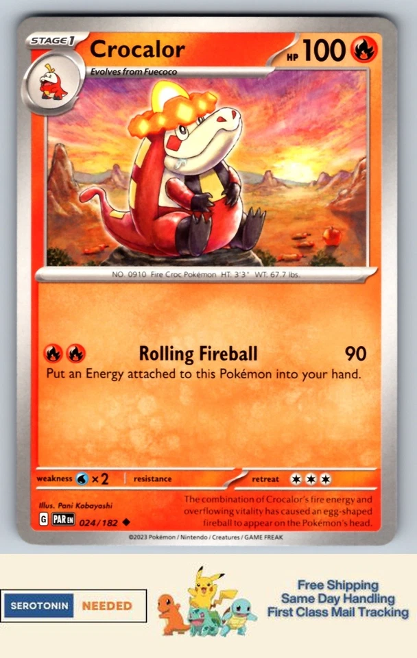 Crocalor - #024/182 - SV04: Paradox Rift - Pokemon TCG - Image 1 of 2