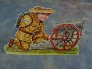 Vintage Stand up Valentine Card Soldier Firing Canon - Picture 1 of 5