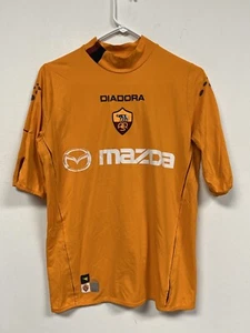 Authentic Mazda Diadora AS Roma Italy Soccer Jersey Shirt Sz Medium Orange - Picture 1 of 11