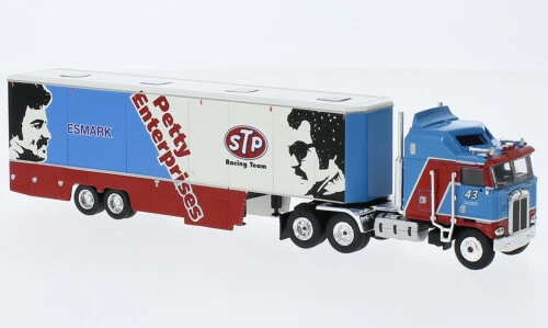 Brekina 85736 - 1/87 Kenworth K 100 Aerodyne Renntransport-SZ, STP, 1980 - Nuovo - Immagine 1 di 1