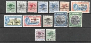 BAHAMAS  1942  COLUMBUS  Sc 116 to 129  MINT HR  FVF - Picture 1 of 1