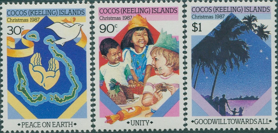 Islas Cocos 1987 SG172-174 Juego Navidad MNH Foto 1 de 1