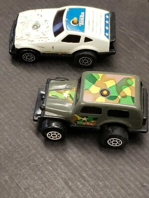 2 Tonka Push Button Friction Race Cars #141 #116 Made In Japan  camo army Jeep  - Image 1 of 4