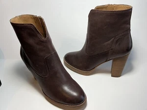 Lucky Brand Toffee Leder Stiefel mit Holzblockabsatz Gr. 8B TOP - Bild 1 von 5
