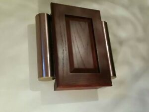 VINTAGE STYLE NOS WIRELESS ELECTRIC / BATTERY DOOR BELL CHIME & PUSH BUTTON WOOD