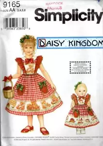 9165 Simplicity Daisy Kingdom Kind & Puppenkleid Größe 3-6 & 18 Zoll Puppe - Bild 1 von 1