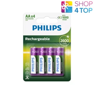 4 BATERÍAS AA RECARGABLES PHILIPS NiMH HR6 2600 MAH BATERÍA 4BL 1.2V NUEVO - Imagen 1 de 1
