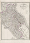 Carta Geografica Moderna   Italia Centrale   Incisione Originale   Vallardi 1868
