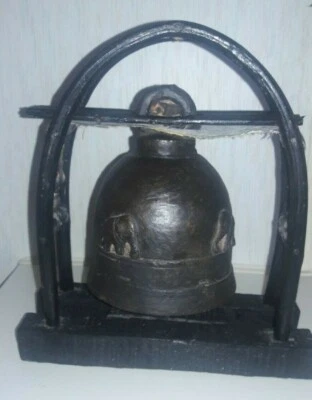 Atq. Храм тайский слон молитвенный колокол - в резной и гнутой раме стойка бас - Изображение 1 из 4