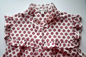 Whistles Blouse Shirt Pretty Cream & Pink Ditzy Print High Neck UK 10 NEW - Picture 1 of 5