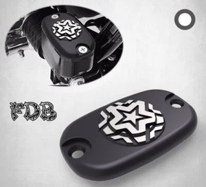 Fit H-D 2005-2007 TOURING Moving Star Contrast Cut Rear Master Cylinder Cover - Bild 1 von 8