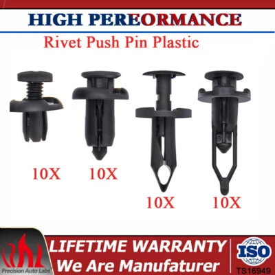 40X Remache de carrocería de coche pasador de plástico sujetador retenedor parachoques guardabarros clips de ajuste Foto 1 de 4