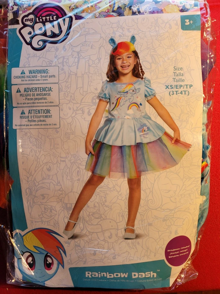  Disfraz de Halloween My Little Pony Rainbow Dash para niñas talla 3T-4T  Foto 1 de 4