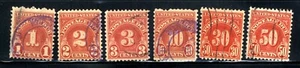 US POSTAGE DUE 1,2,3,10,30 & 50 Cent SC#D3 6-STAMP SET - Picture 1 of 1