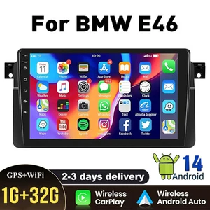 For BMW 3 Series E46 1998-2006 Car Stereo Android 14 CarPlay GPS Sat Navi BT 32G - Picture 1 of 15