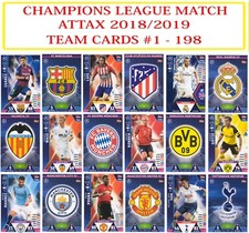 Topps Champions League Match Attax 2018 2019 18 19 Team Cards #1 - 198