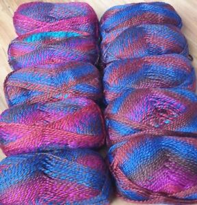 Job Lot Aran  / variegated  Knitting Crochet yarn 10x100g Balls Multi 