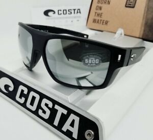 580G COSTA DEL MAR matte black/silver mirror "DIEGO" POLARIZED sunglasses NEW XL