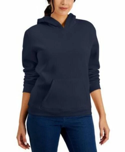MSRP $37 Karen Scott Hooded Sweatshirt Intrepid Navy Size Large - Image 1 of 1