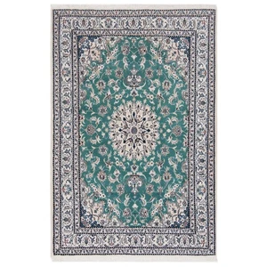 Alfombra persa anudada a mano Nain 245x167 cm lana oriental Carpet Rug verde - Imagen 1 de 11