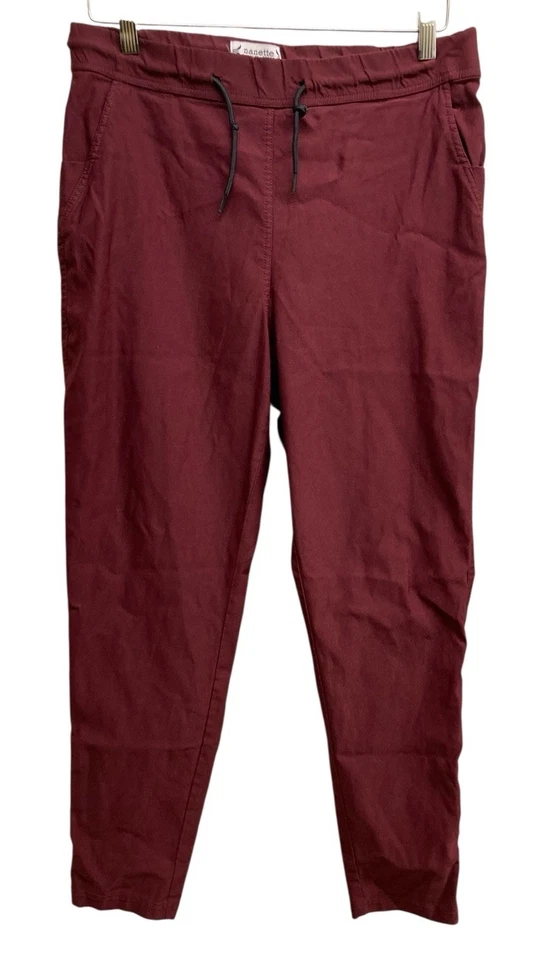 Pantalones Nanette Lepore para mujer grandes borgoña cordón elástico cintura elástica” Foto 1 de 4