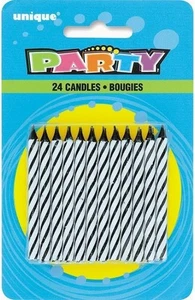 Black Spiral Birthday Candles - 24 Count, 2.5'' - Festive 2.5", - Picture 1 of 5