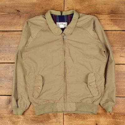 Vintage L.L.Bean Windbreaker Jacket M 90s Bomber USA Made Beige - Image 1 of 4