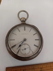 1882 Illinois Grade America Model 1  7J 18S Dueber Coin Silver Pocket Watch - Picture 1 of 22
