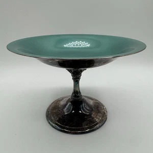 Vintage Reed & Barton türkis Standfuß Kompott Schale versilbert 141 MCM  - Bild 1 von 11