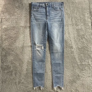 Jeggings American Eagle donna taglia 14 X-Long The Luxe super hi-rise blu denim - Foto 1 di 9