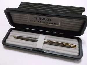 PENNA A SFERA PARKER CLASSIC ARGENTO STERLING E FINITURE ORO / NUOVA CON SCATOLA / USA - Foto 1 di 24