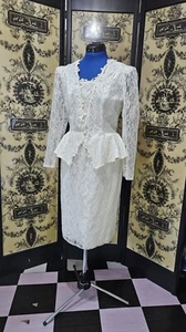 vintage Patra white lace 2 piece dress size 12 - Picture 1 of 13
