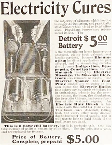 Anuncio impreso Quackery 1903 ~ Detroit Battery Co CURAS ELÉCTRICAS (¿E-Meter Precursor?) - Imagen 1 de 2