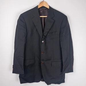 Gian Luca 110s Blazer Men's Size 38 Black 100% Italian Wool Coat Suit Jacket - Picture 1 of 16