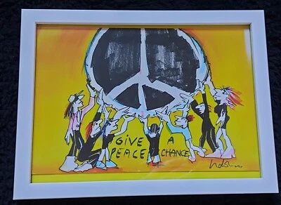 Charity 💚 unicef Kunstdruckkarte motiv Udo Lindenberg " give Peace a Chance" - Bild 1 von 4