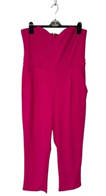 Mono Express Para Mujer Sin Mangas Brillante Neón Rosa Caliente Sweetheart Talla 16 Foto 1 de 4