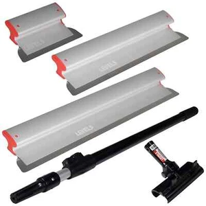 LEVEL5 Drywall Skimming Blade Set 10" 24" & 32” w/48"-84" Ext Handle | 5-441 - Picture 1 of 2