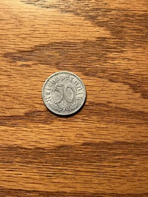 1935 GERMAN REICHS 50 PFENNIG + 1940 GERMAN DEUTCHES 5 PFENNIG - Image 1 of 4