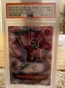 2021-22 Wild Card Alumination Spencer Rattler Silver Auto PSA 9