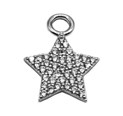 Ciondolo pendente Stella Grande con strass in argento 925 - Collezione Hoops - Immagine 1 di 4