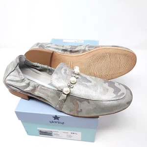 Maripé 26550 Loafer Silpper Silber/Grün Metallic Camo Perlen Strasssteine 39,5 - Bild 1 von 18